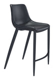 English Elm EE2647 100% Polyurethane, Plywood, Steel Modern Commercial Grade Bar Chair Set - Set of 2 Black 100% Polyurethane, Plywood, Steel