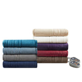 Beautyrest Heated Microlight to Berber Casual Blanket Blue Queen BR54-0379