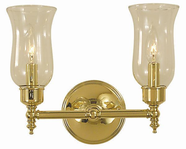 2-Light Polished Brass Sheraton Sconce