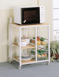 Casual 2-shelf Kitchen Cart Natural Brown and White