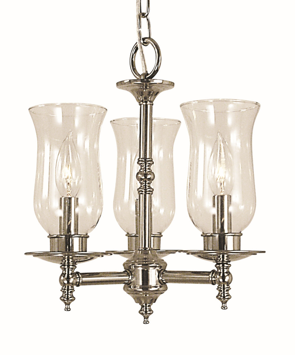 3-Light Polished Silver Sheraton Mini Chandelier