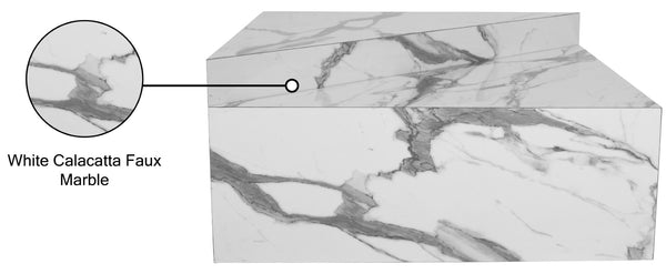 Aritzia Faux Marble / Engineered Wood Contemporary White Faux Marble Coffee Table - 36" W x 36" D x 16.5" H