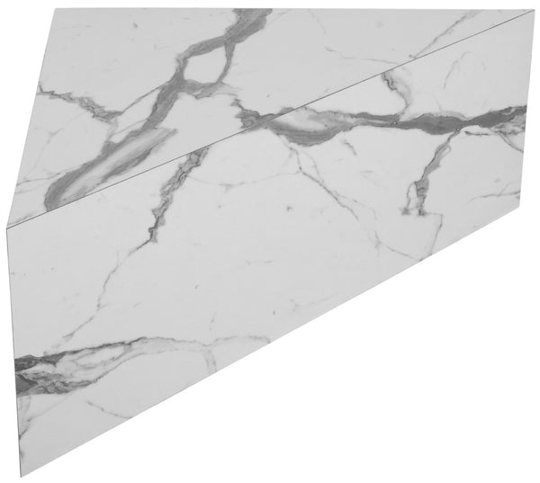 Aritzia Faux Marble / Engineered Wood Contemporary White Faux Marble Coffee Table - 36" W x 36" D x 16.5" H