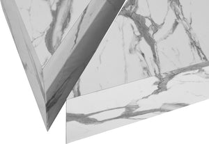 Aritzia Faux Marble / Engineered Wood Contemporary White Faux Marble Coffee Table - 36" W x 36" D x 16.5" H