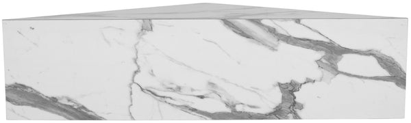 Aritzia Faux Marble / Engineered Wood Contemporary White Faux Marble Coffee Table - 36" W x 36" D x 16.5" H