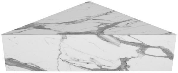 Aritzia Faux Marble / Engineered Wood Contemporary White Faux Marble Coffee Table - 36" W x 36" D x 16.5" H