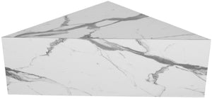 Aritzia Faux Marble / Engineered Wood Contemporary White Faux Marble Coffee Table - 36" W x 36" D x 16.5" H