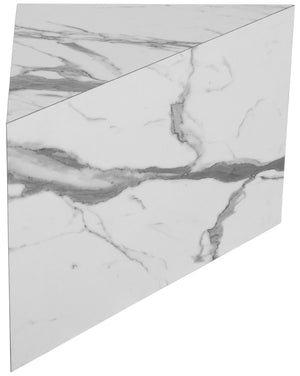 Aritzia Faux Marble / Engineered Wood Contemporary White Faux Marble End Table - 20" W x 20" D x 22" H