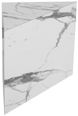 Aritzia Faux Marble / Engineered Wood Contemporary White Faux Marble End Table - 20" W x 20" D x 22" H