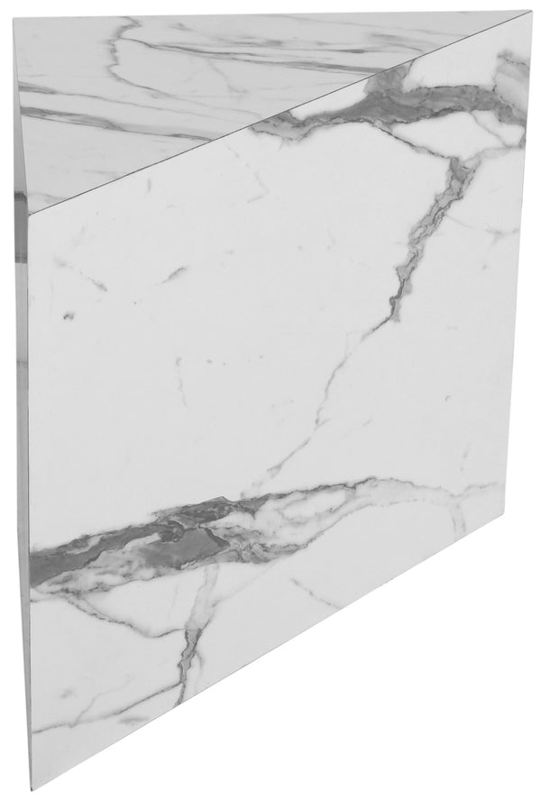 Aritzia Faux Marble / Engineered Wood Contemporary White Faux Marble End Table - 20" W x 20" D x 22" H