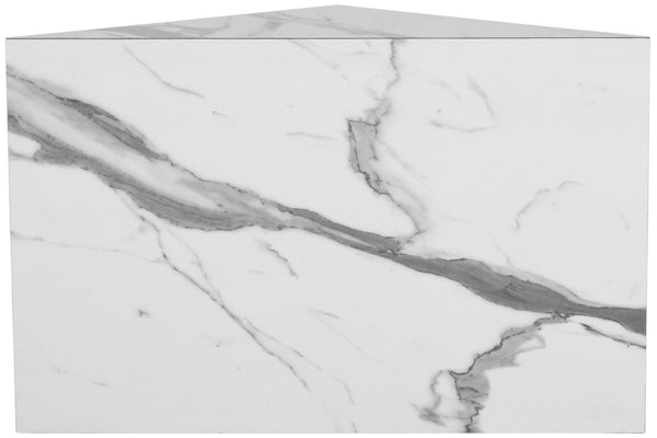 Aritzia Faux Marble / Engineered Wood Contemporary White Faux Marble End Table - 20" W x 20" D x 22" H