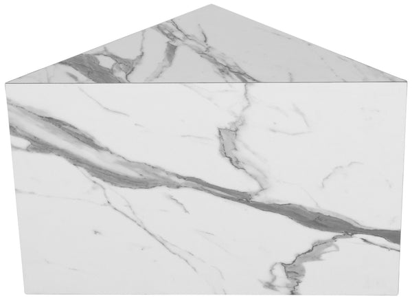 Aritzia Faux Marble / Engineered Wood Contemporary White Faux Marble End Table - 20" W x 20" D x 22" H