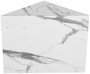 Aritzia Faux Marble / Engineered Wood Contemporary White Faux Marble End Table - 20" W x 20" D x 22" H