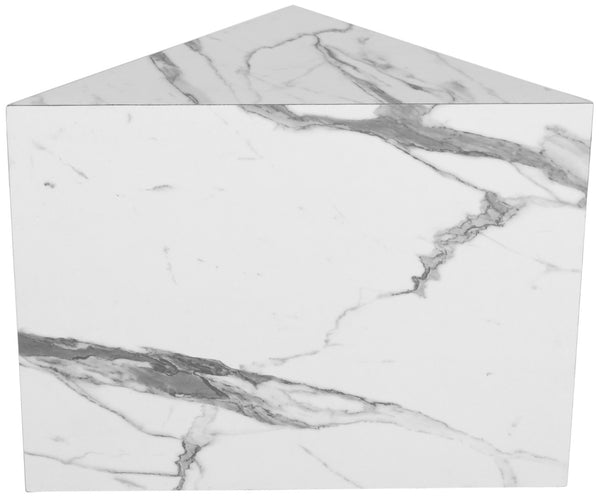 Aritzia Faux Marble / Engineered Wood Contemporary White Faux Marble End Table - 20" W x 20" D x 22" H