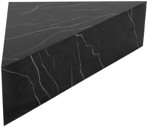 Aritzia Faux Marble / Engineered Wood Contemporary Black Faux Marble Coffee Table - 36" W x 36" D x 16.5" H