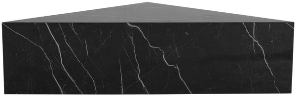Aritzia Faux Marble / Engineered Wood Contemporary Black Faux Marble Coffee Table - 36" W x 36" D x 16.5" H