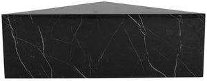 Aritzia Faux Marble / Engineered Wood Contemporary Black Faux Marble Coffee Table - 36" W x 36" D x 16.5" H