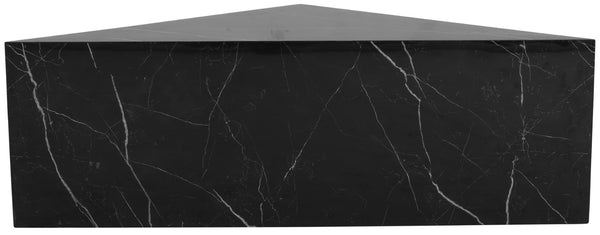 Aritzia Faux Marble / Engineered Wood Contemporary Black Faux Marble Coffee Table - 36" W x 36" D x 16.5" H