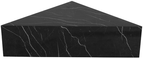 Aritzia Faux Marble / Engineered Wood Contemporary Black Faux Marble Coffee Table - 36" W x 36" D x 16.5" H