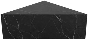Aritzia Faux Marble / Engineered Wood Contemporary Black Faux Marble Coffee Table - 36" W x 36" D x 16.5" H