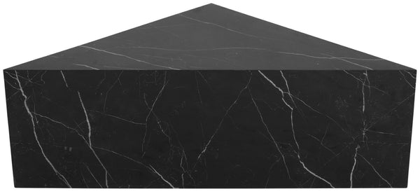 Aritzia Faux Marble / Engineered Wood Contemporary Black Faux Marble Coffee Table - 36" W x 36" D x 16.5" H
