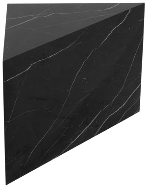 Aritzia Faux Marble / Engineered Wood Contemporary Black Faux Marble End Table - 20" W x 20" D x 22" H