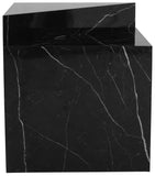 Aritzia Faux Marble / Engineered Wood Contemporary Black Faux Marble End Table - 20" W x 20" D x 22" H