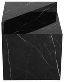 Aritzia Faux Marble / Engineered Wood Contemporary Black Faux Marble End Table - 20" W x 20" D x 22" H