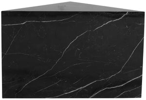 Aritzia Faux Marble / Engineered Wood Contemporary Black Faux Marble End Table - 20" W x 20" D x 22" H