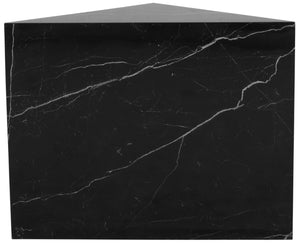 Aritzia Faux Marble / Engineered Wood Contemporary Black Faux Marble End Table - 20" W x 20" D x 22" H