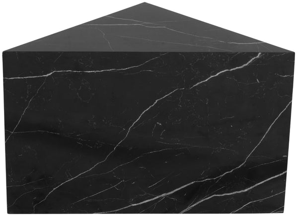 Aritzia Faux Marble / Engineered Wood Contemporary Black Faux Marble End Table - 20" W x 20" D x 22" H
