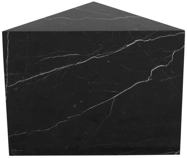 Aritzia Faux Marble / Engineered Wood Contemporary Black Faux Marble End Table - 20" W x 20" D x 22" H