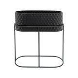 Sagebrook Home Contemporary Metal, Set of 2 -  20/24" Oval Planters, Black 16425 Black Metal