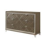 Skylar Glam/Contemporary Dresser Wood Frame] Dark Champagne (Majestic Gold) 25325-ACME