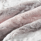 Beautyrest Zuri Glam/Luxury 100% Polyster Oversized Faux Tip Dye Heated Throw Blush/Grey 50x70'' BR54-2863