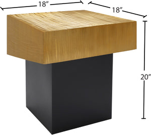 Palladium Iron Contemporary Gold End Table - 18" W x 18" D x 20" H