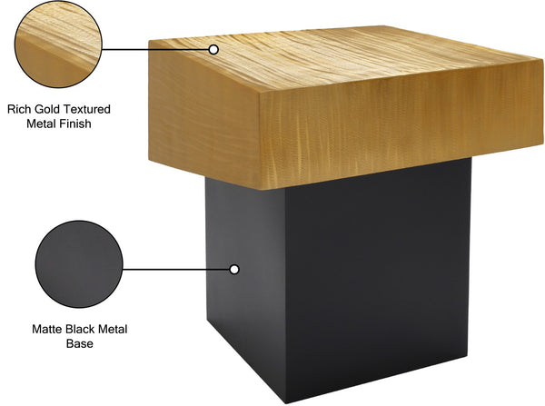 Palladium Iron Contemporary Gold End Table - 18" W x 18" D x 20" H