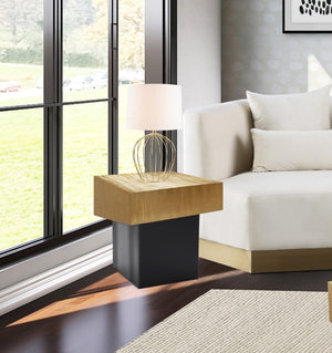 Palladium Iron Contemporary Gold End Table - 18" W x 18" D x 20" H