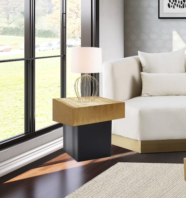 Palladium Iron Contemporary Gold End Table - 18" W x 18" D x 20" H