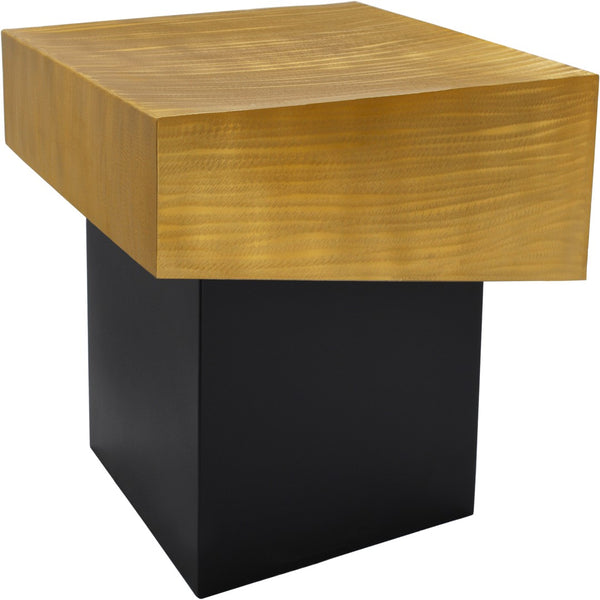 Palladium Iron Contemporary Gold End Table - 18" W x 18" D x 20" H