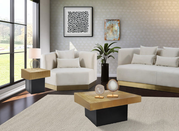 Palladium Iron Contemporary Gold End Table - 18" W x 18" D x 20" H