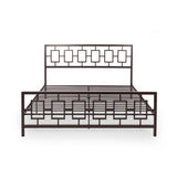 Claudia Modern Iron King Bed Frame, Hammered Copper Noble House