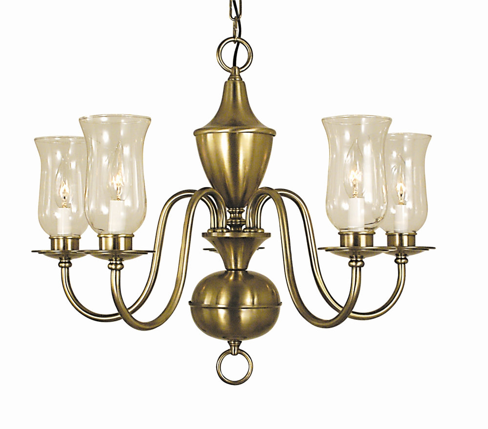 5-Light Antique Brass Jamestown Dining Chandelier