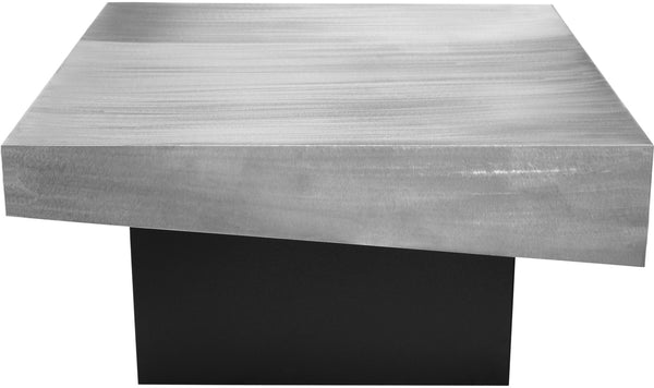 Palladium Iron Contemporary Silver Coffee Table - 32" W x 32" D x 16.5" H