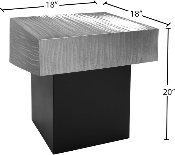 Palladium Iron Contemporary Silver End Table - 18" W x 18" D x 20" H