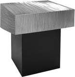 Palladium Iron Contemporary Silver End Table - 18" W x 18" D x 20" H