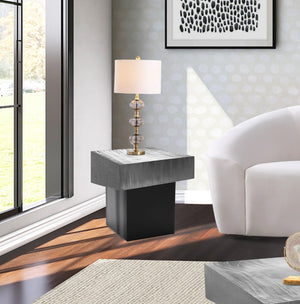 Palladium Iron Contemporary Silver End Table - 18" W x 18" D x 20" H