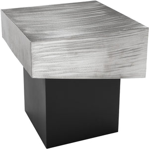 Palladium Iron Contemporary Silver End Table - 18" W x 18" D x 20" H