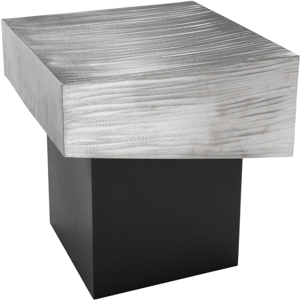 Palladium Iron Contemporary Silver End Table - 18" W x 18" D x 20" H