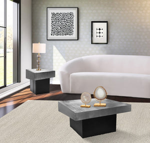 Palladium Iron Contemporary Silver End Table - 18" W x 18" D x 20" H